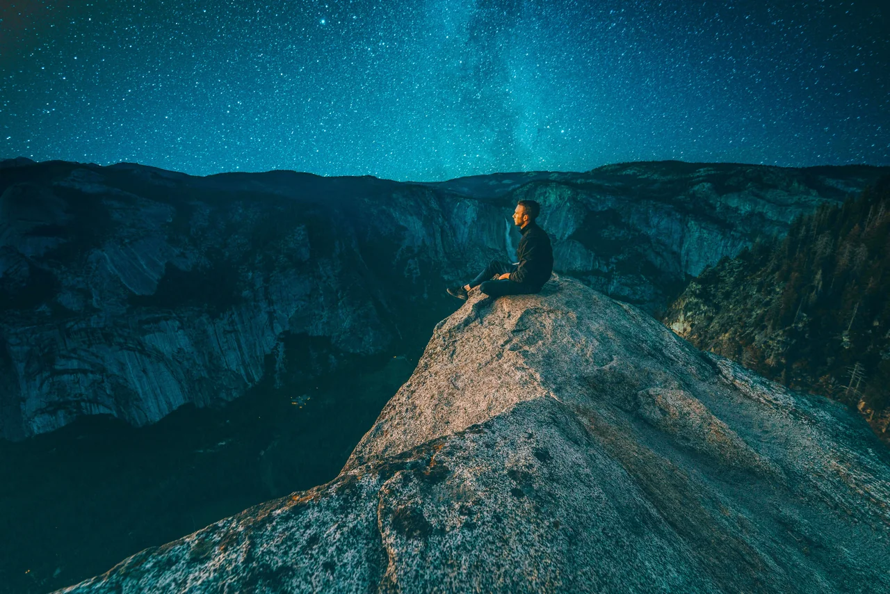 Night sky over the valley